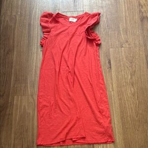 Evereve Red Ruffle Sleeve Mini Dress